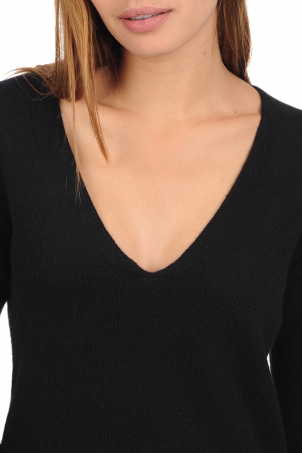 Cashmere ladies chunky sweater vanessa premium black 4xl
