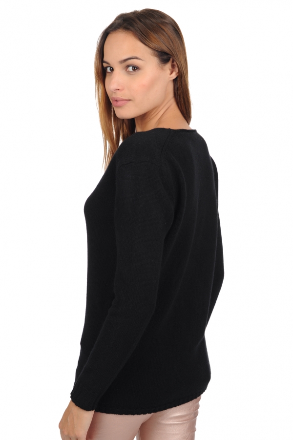 Cashmere ladies chunky sweater vanessa premium black l