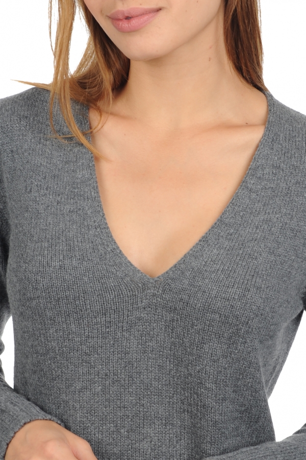 Cashmere ladies chunky sweater vanessa premium premium graphite xs