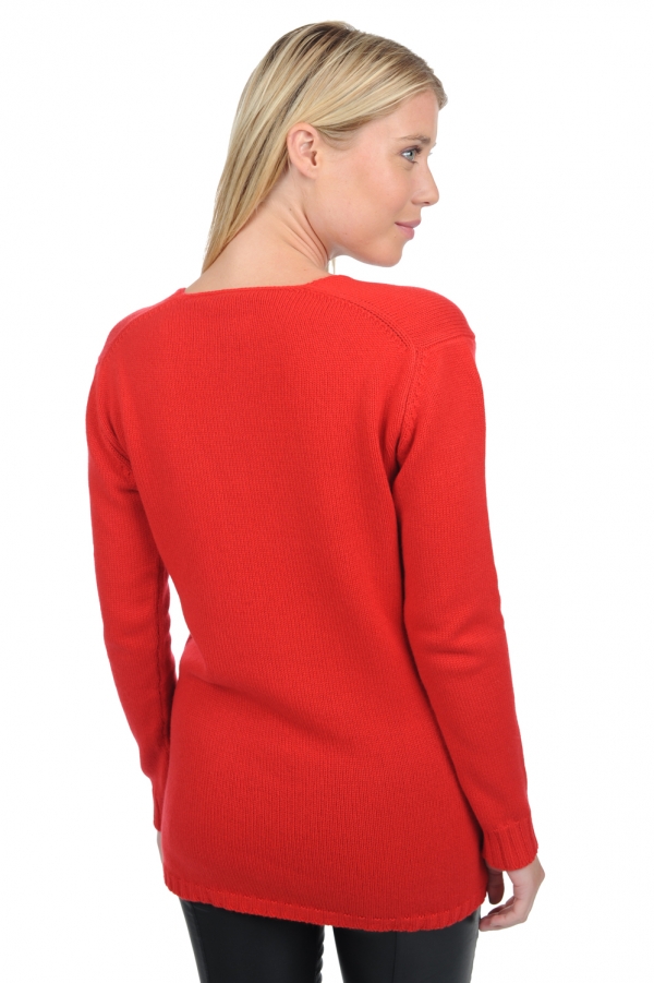 Cashmere ladies chunky sweater vanessa premium tango red 2xl