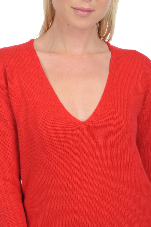 Cashmere ladies chunky sweater vanessa premium tango red xl