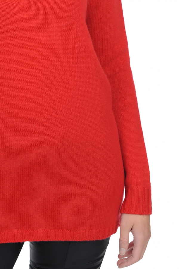 Cashmere ladies chunky sweater vanessa premium tango red xs