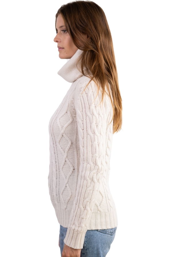 Cashmere ladies chunky sweater wynona off white 4xl
