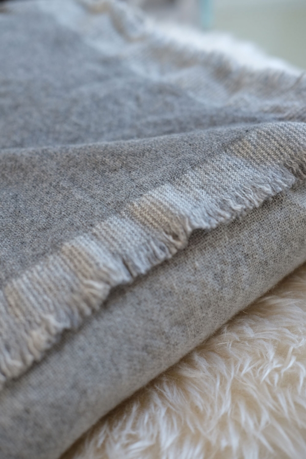 Cashmere ladies cocooning fougere 130 x 190 grey marl flanelle chine 130 x 190 cm