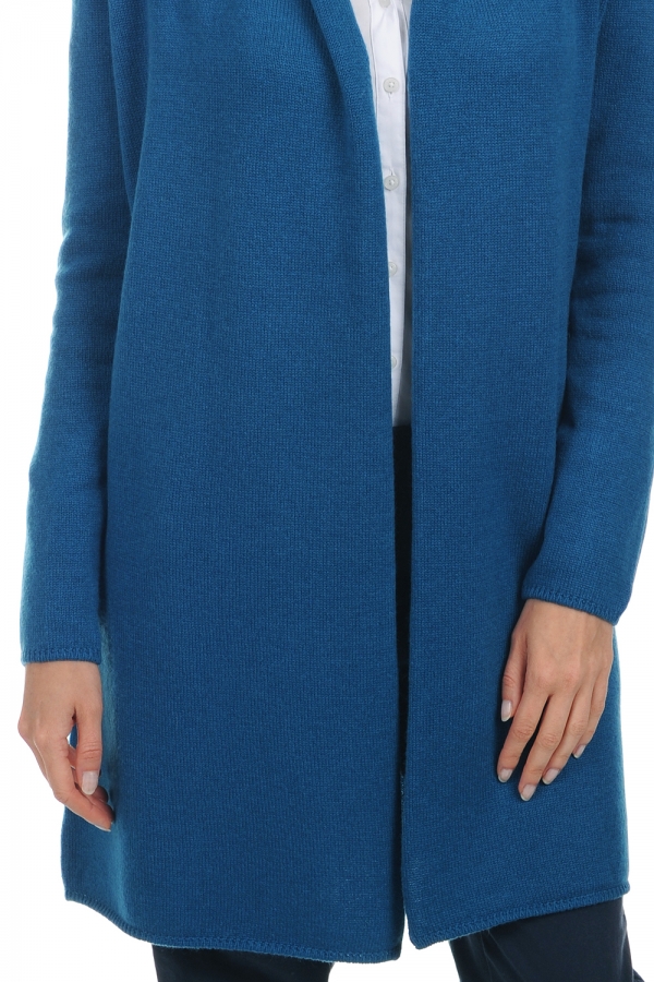 Cashmere ladies dresses coats perla canard blue 3xl
