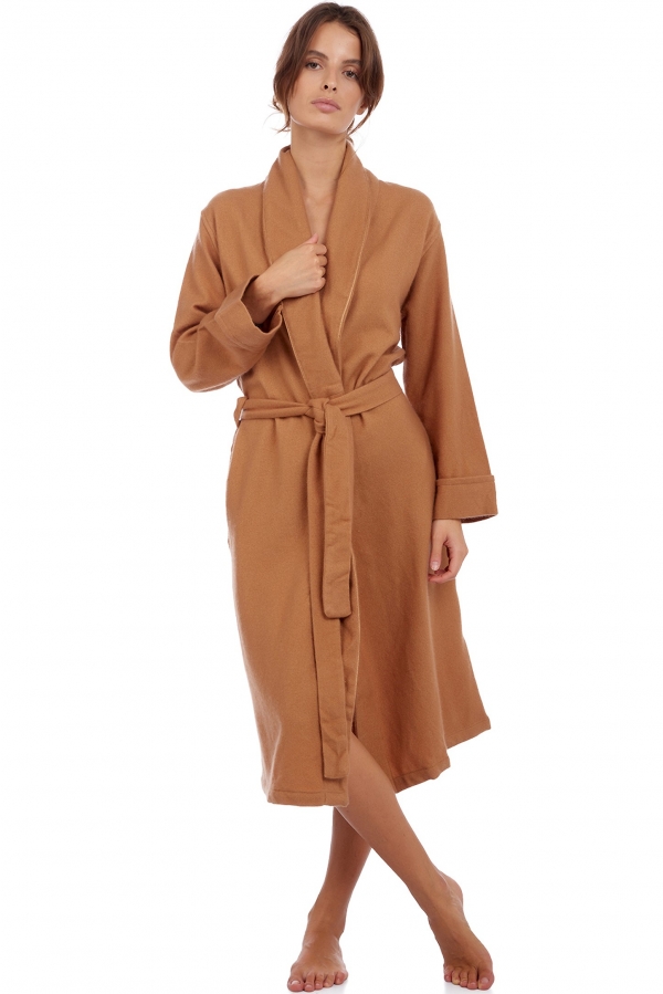 Cashmere ladies dressing gown mylady camel desert s1