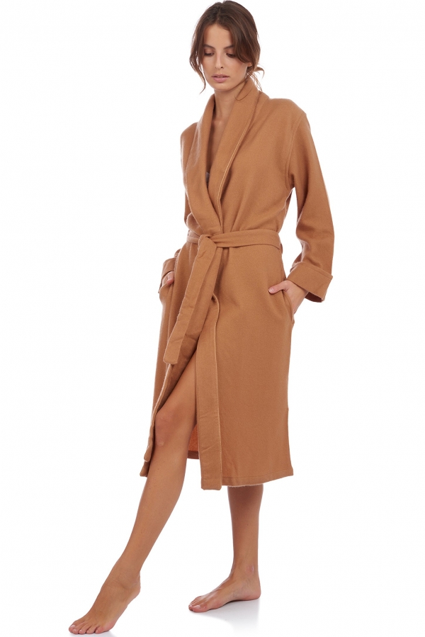 Cashmere ladies dressing gown mylady camel s2