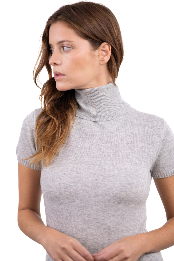 Cashmere ladies roll neck olivia flanelle chine l