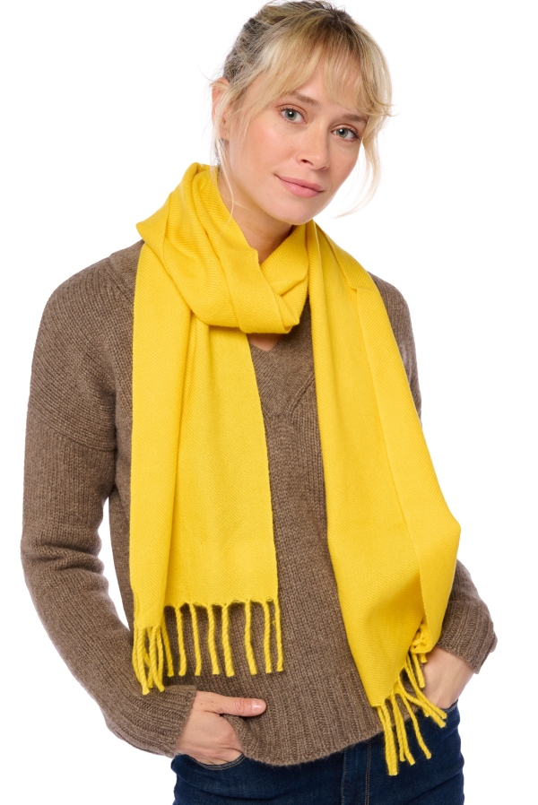 Cashmere ladies scarves mufflers kazu170 cyber yellow 170 x 25 cm