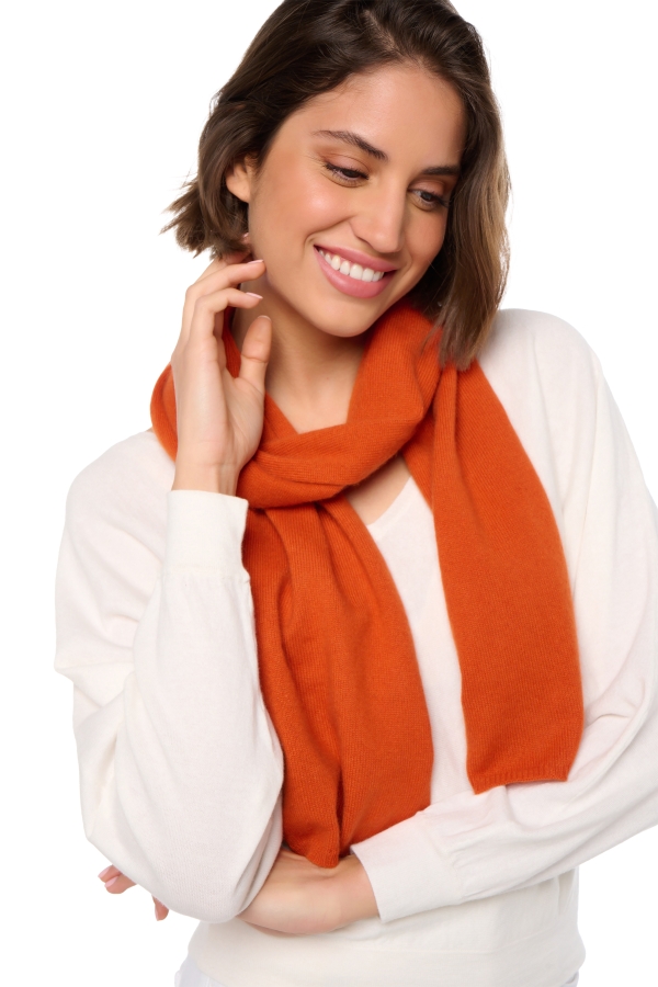 Cashmere ladies scarves mufflers ozone marmelade 160 x 30 cm