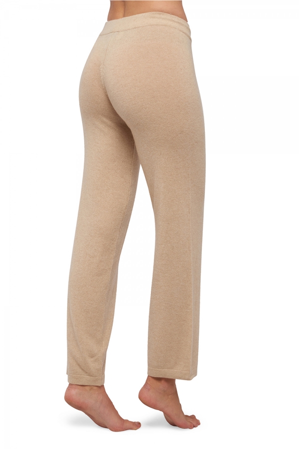 Cashmere ladies trousers leggings malice natural beige s
