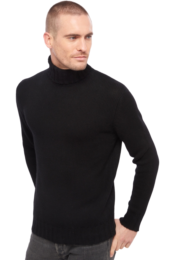 Cashmere men chunky sweater achille black 3xl
