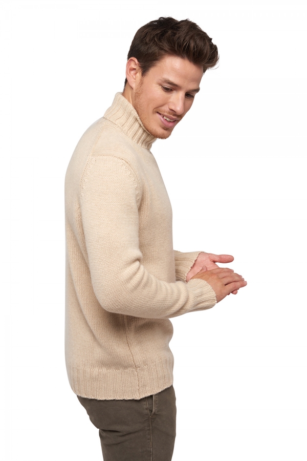 Cashmere men chunky sweater achille natural beige m