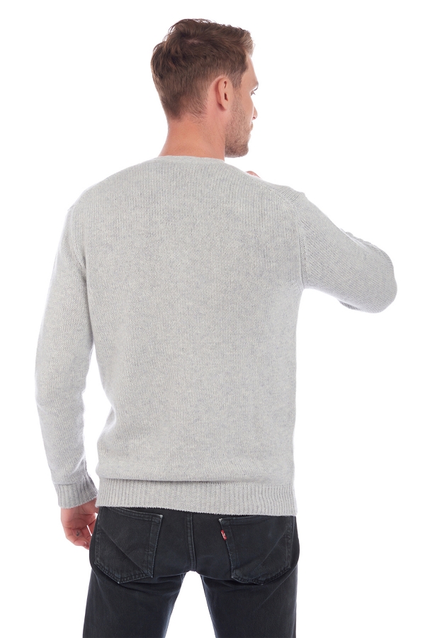 Cashmere men chunky sweater aden flanelle chine xl