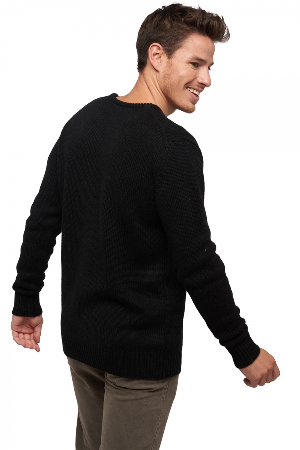Cashmere men chunky sweater bilal black 3xl