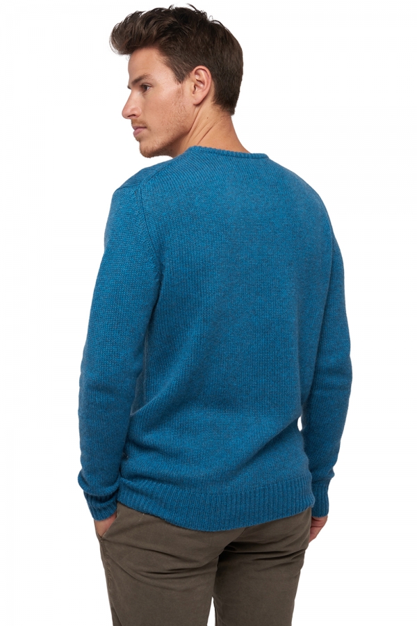 Cashmere men chunky sweater bilal manor blue xl