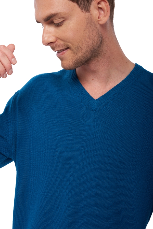 Cashmere men chunky sweater hippolyte 4f canard blue 2xl