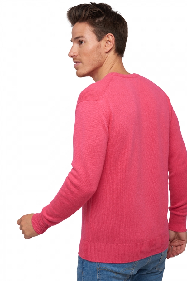 Cashmere men chunky sweater hippolyte 4f shocking pink 2xl