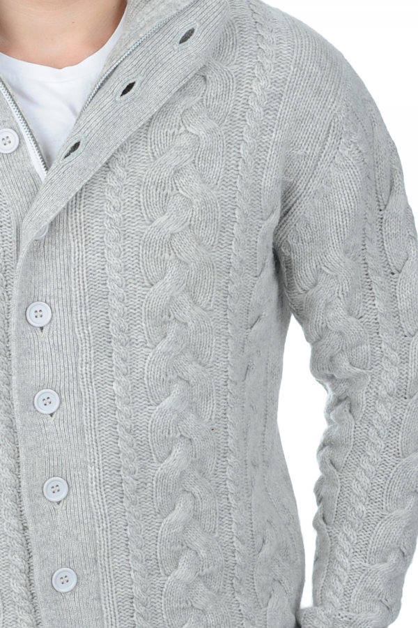 Cashmere men chunky sweater loris flanelle chine m