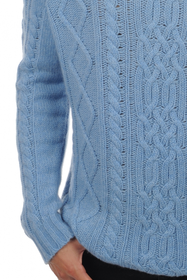 Cashmere men chunky sweater platon azur blue chine 3xl