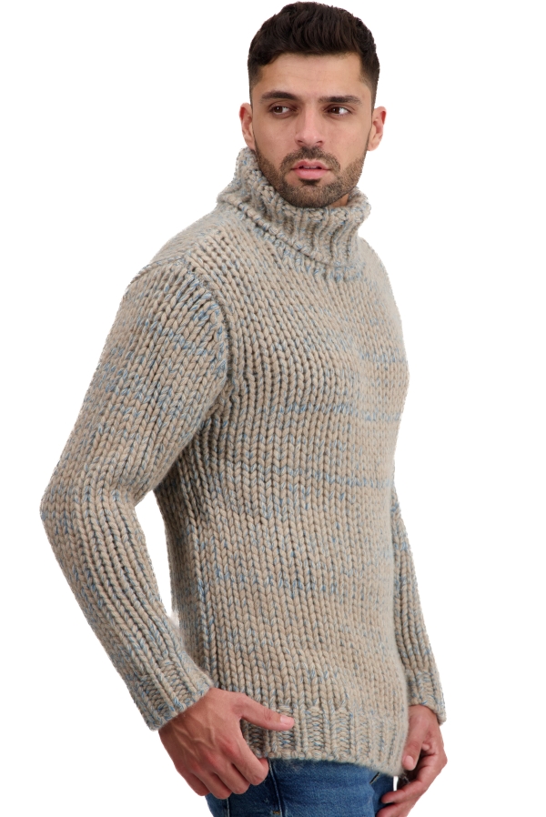 Cashmere men chunky sweater togo natural brown manor blue natural beige s