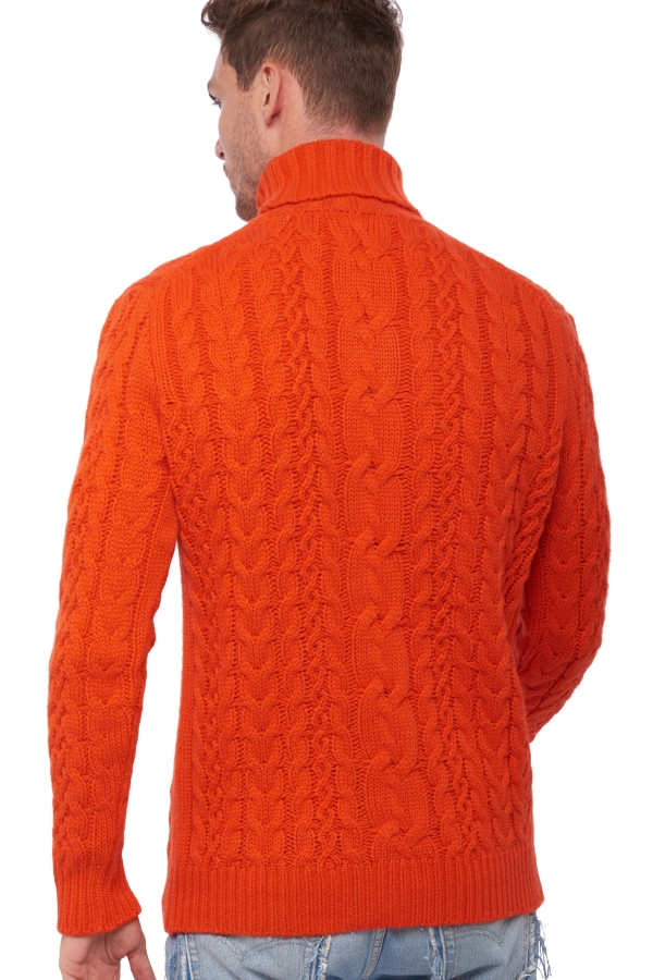 Cashmere men chunky sweater villepinte bloody orange 2xl
