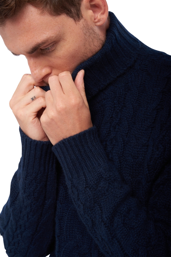 Cashmere men chunky sweater villepinte dress blue 2xl