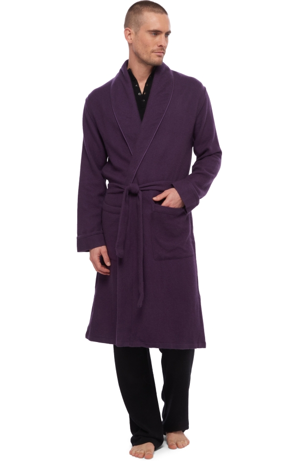 Cashmere men dressing gown working purple violet s1