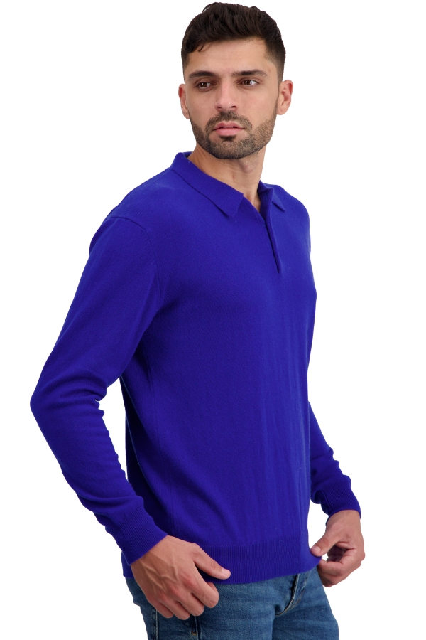 Cashmere men polo style sweaters alexandre bleu regata 4xl