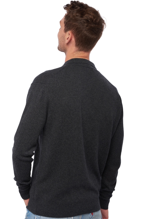 Cashmere men polo style sweaters alexandre charcoal marl 4xl