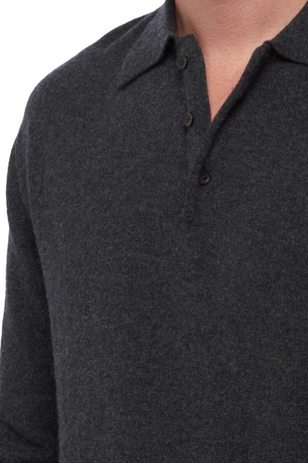 Cashmere men polo style sweaters alexandre charcoal marl xl