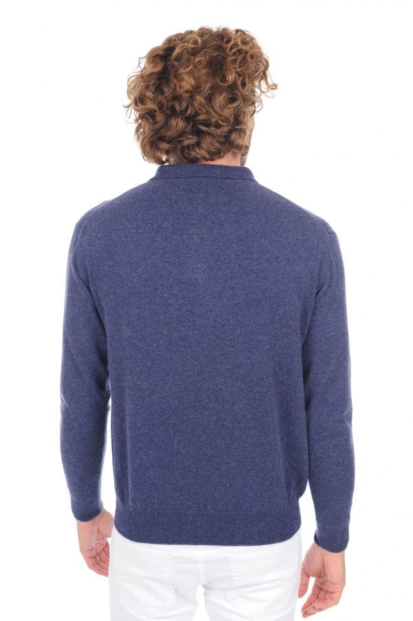 Cashmere men polo style sweaters alexandre indigo 4xl