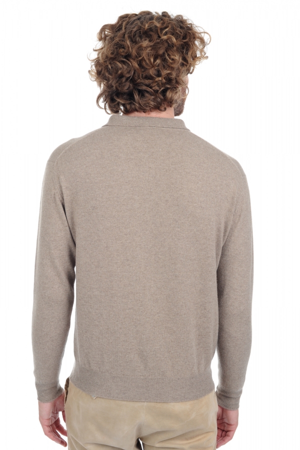 Cashmere men polo style sweaters alexandre premium dolma natural 3xl