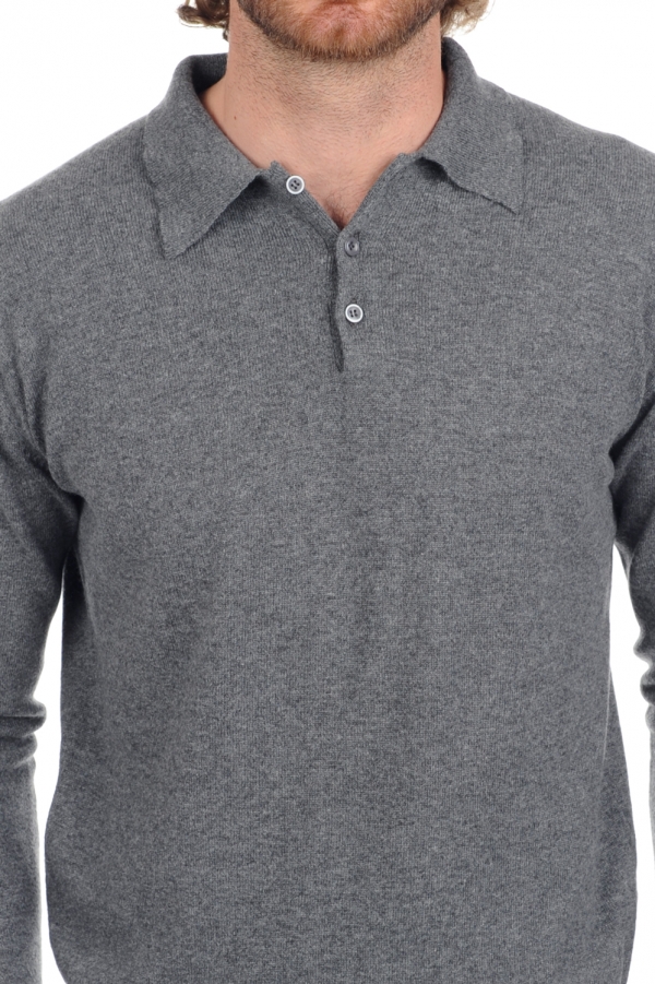Cashmere men polo style sweaters alexandre premium premium graphite 2xl