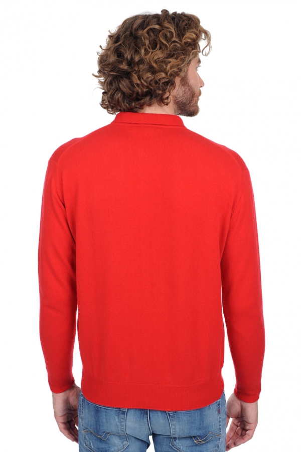 Cashmere men polo style sweaters alexandre premium tango red 3xl