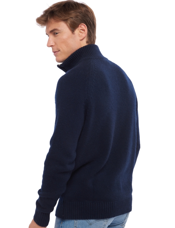 Cashmere men polo style sweaters angers dress blue toast 3xl