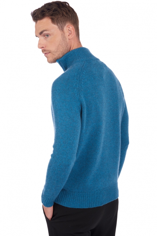 Cashmere men polo style sweaters angers manor blue canard blue xs