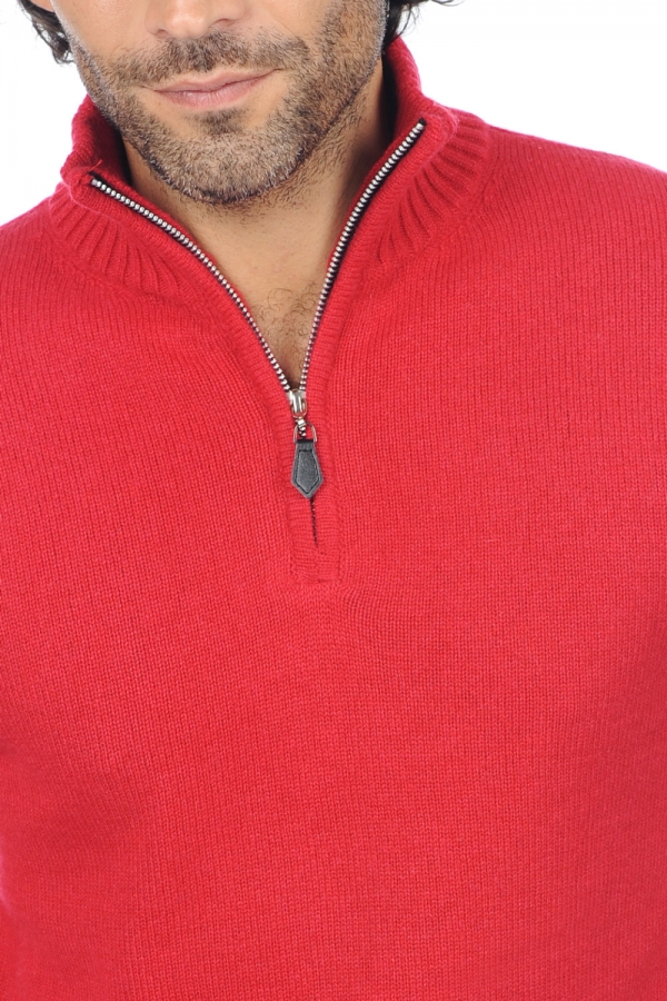 Cashmere men polo style sweaters donovan blood red s