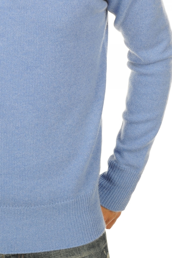 Cashmere men polo style sweaters donovan blue chine 4xl