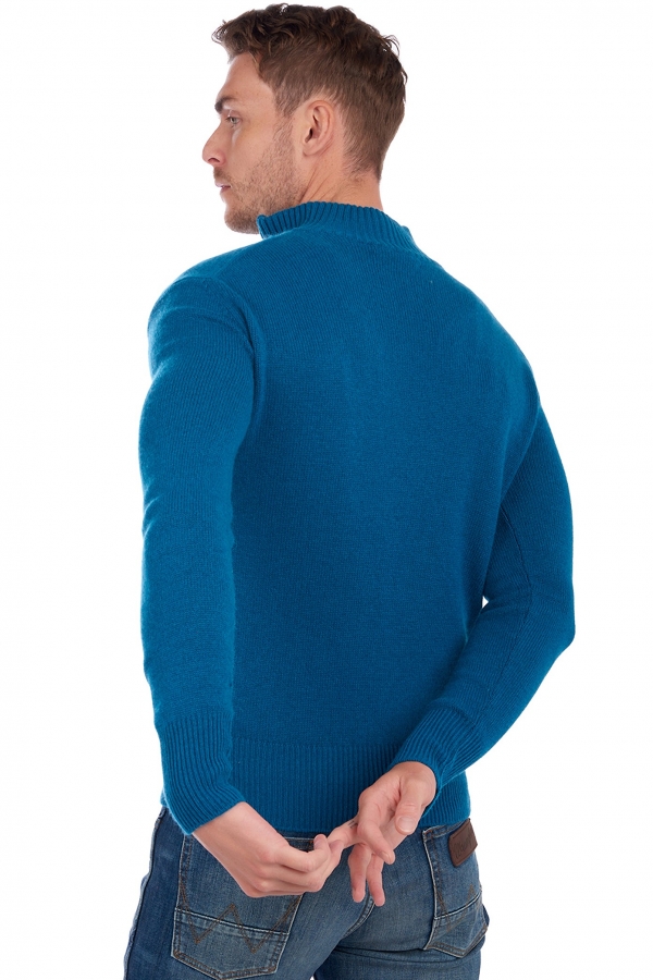 Cashmere men polo style sweaters donovan canard blue m