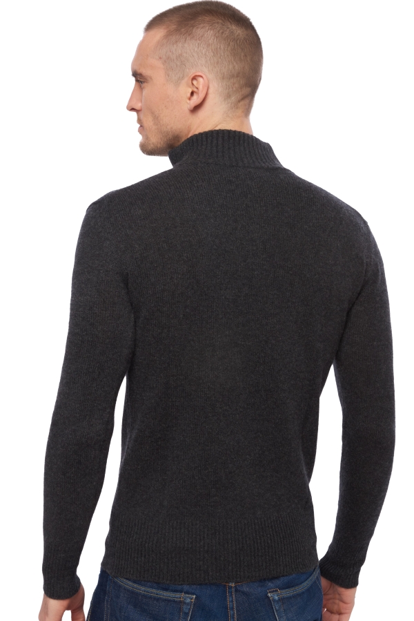 Cashmere men polo style sweaters donovan charcoal marl 3xl