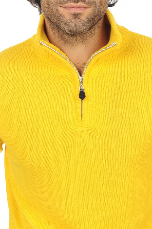 Cashmere men polo style sweaters donovan cyber yellow s