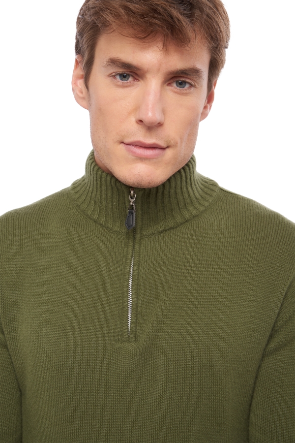 Cashmere men polo style sweaters donovan ivy green xl