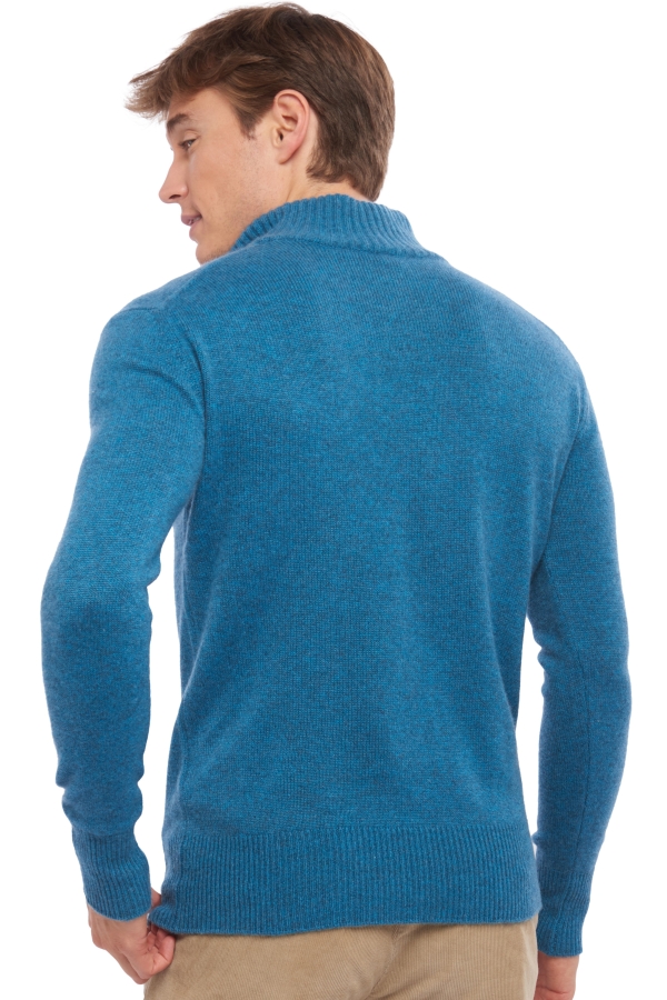 Cashmere men polo style sweaters donovan manor blue 3xl