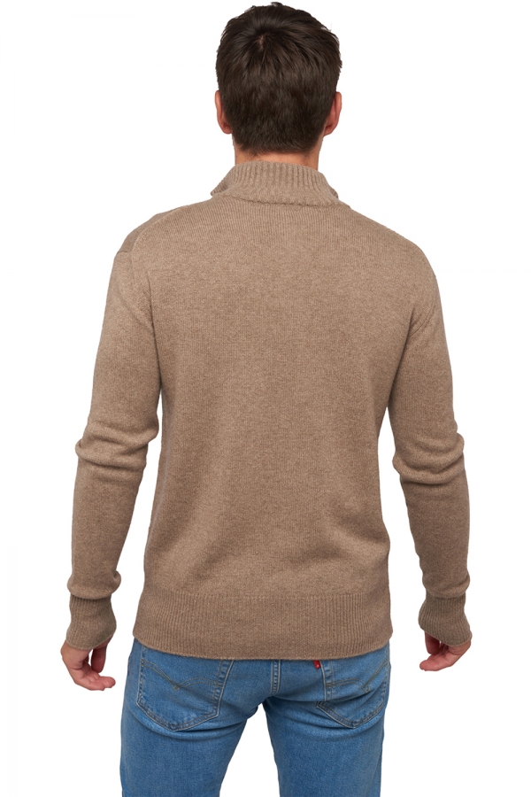 Cashmere men polo style sweaters donovan natural brown m