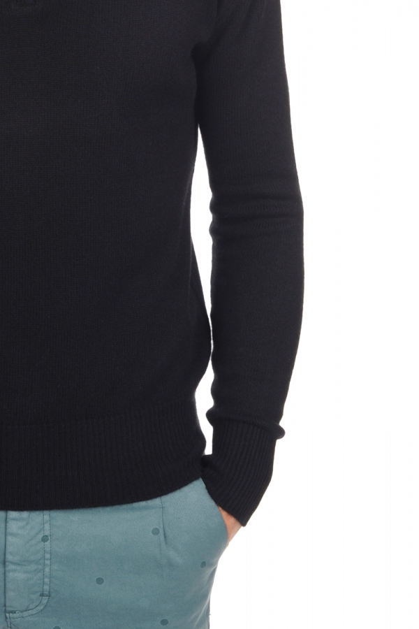 Cashmere men polo style sweaters donovan premium black l