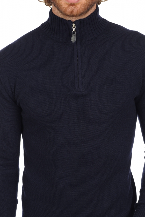 Cashmere men polo style sweaters donovan premium premium navy s