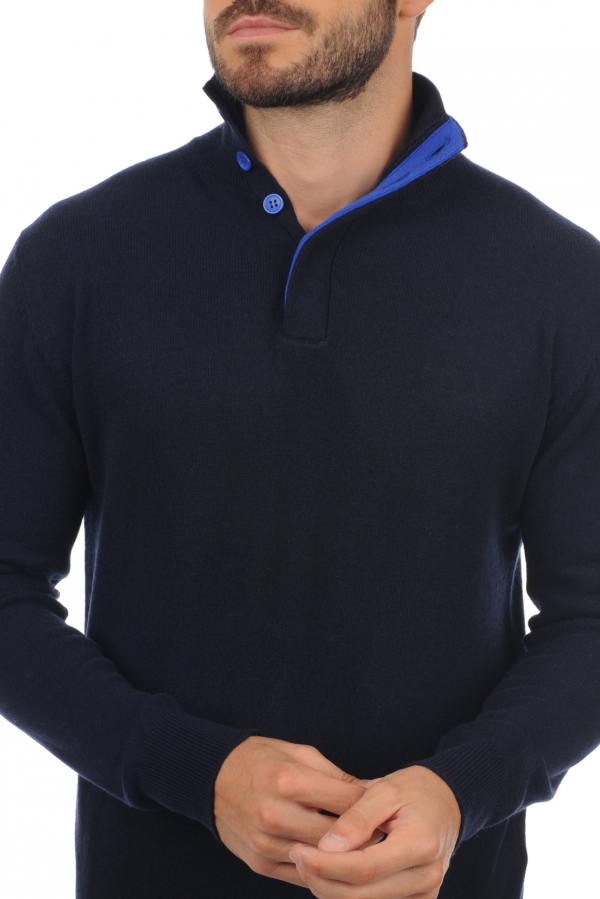 Cashmere men polo style sweaters gauvain dress blue lapis blue xs
