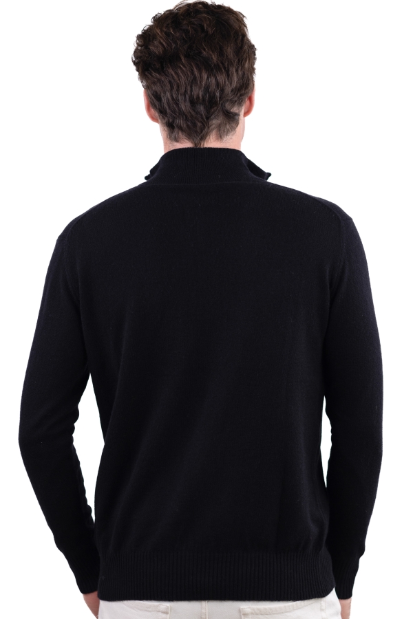 Cashmere men polo style sweaters henri black flanelle chine s