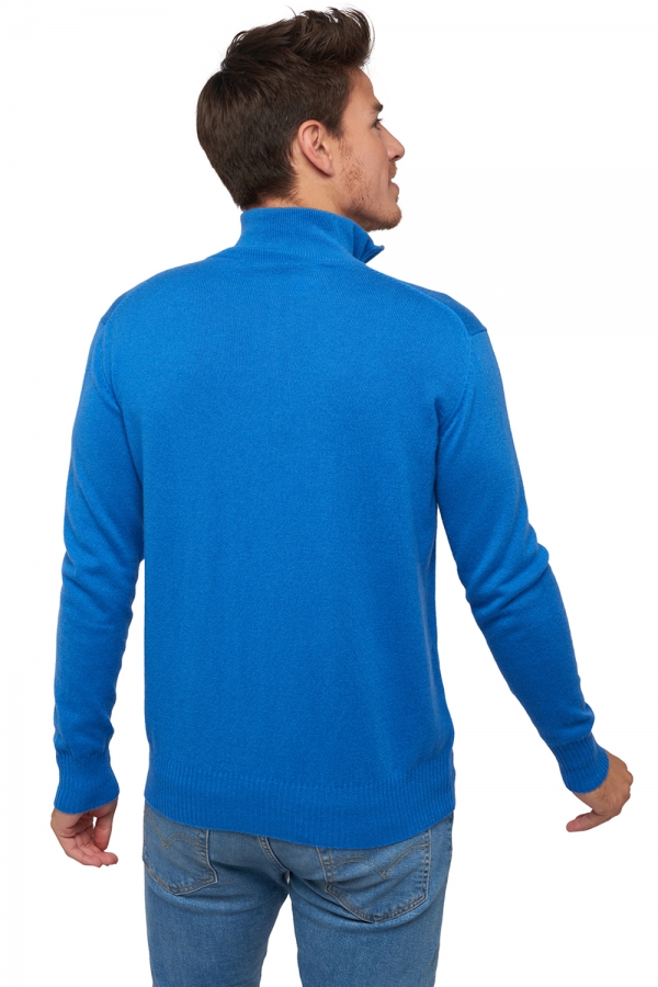 Cashmere men polo style sweaters henri tetbury blue dove chine xs